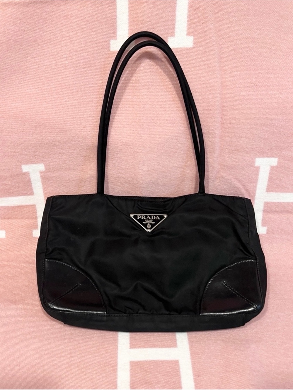 Prada⭐️Black Nylon Shoulder Bag with Leather Trim! Offers always welcome!
